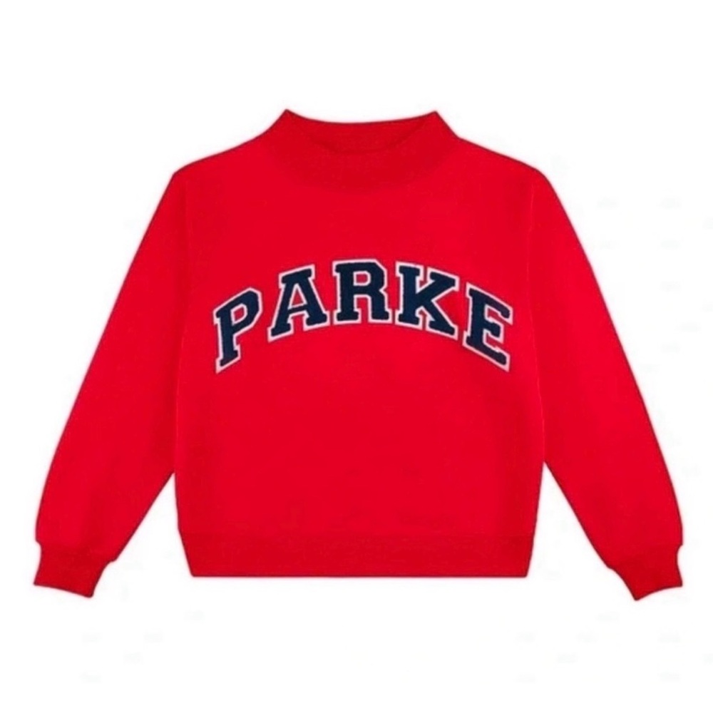 PARKE Navy and Red Mockneck